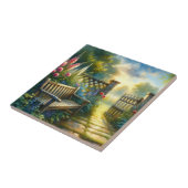 Carreau Sunlit Garden Pathway Gate Scene (Côté)