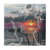Carreau Sunrise Lady - Nature - Peinture d'art originale (Devant)
