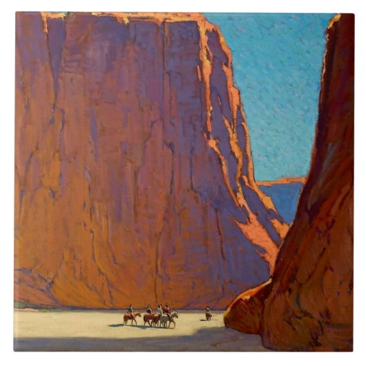 Carreau "Sunset Canyon de Chelly" par Edgar Payne (Devant)