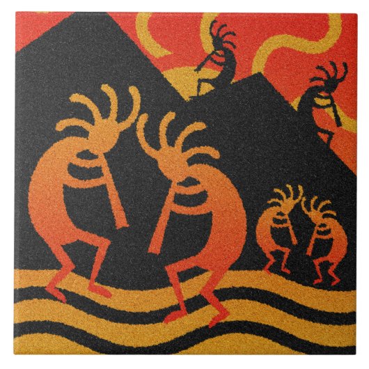 Carreau Sunset du désert Kokopelli Sud-ouest (Devant)