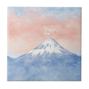Carreau Sunset Peaks – Paysage de rêve de la montagne doré