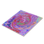 Carreau Super Abstrait rétro rouge, violet et rose (Côté)