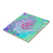 Carreau Super Abstrait rose rétro et vert (Côté)