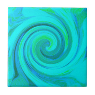 Carreau Super Cool Abstrait Aqua Liquid Art Swirl