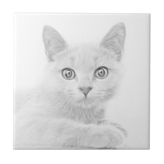 Carreau SUPER CUTE Kitten Portrait (Devant)