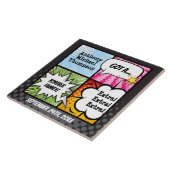 Carreau Super Héros Comic Book Adoption, Cadeau Familial (Côté)