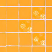Carreau Super Orange Daisy Fleur Retro Floral