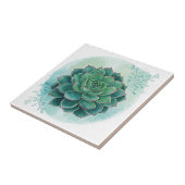 Carreau Superbe Carrelage Plante Succulent Vert Foncé (Côté)