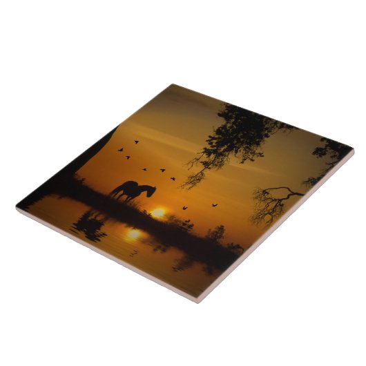 Carreau Superbe Cheval Chêne Campagne (Côté)