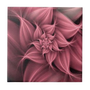 Carreau Superbe Fleur Rose Fractale