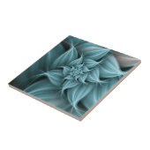 Carreau Superbe fleur turquoise fractale (Côté)
