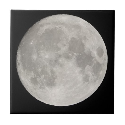 Carreau Superlune dans le ciel noir (Devant)