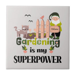 Carreau Superpuissance du jardin, jardinier mignon