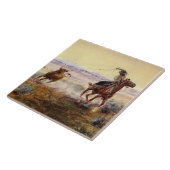 Carreau "Sur l'étang" de Charles M Russell (Côté)