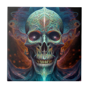 Carreau Surreal Skull Gothique Horror Art