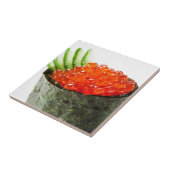 Carreau Sushi d'Ikura (oeufs de poisson saumonés) Gunkan (Côté)