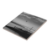 Carreau Suspension Bridge in Lisbon Black and White Photo (Côté)