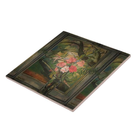Carreau Suzanne Valadon Fleurs devant une fenêtre (Côté)