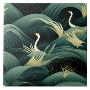 Carreau Swans en Vagues, design moderne chic