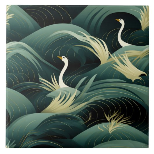 Carreau Swans en Vagues, design moderne chic (Devant)