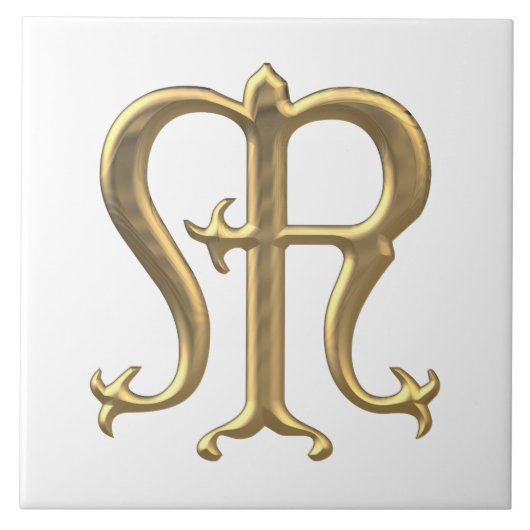 Carreau Symbole "à trois dimensions" d'or de Vierge Marie (Devant)