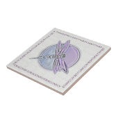 Carreau Symbole bleu pourpre de libellule (Côté)