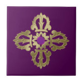 Carreau Symbole bouddhiste doré Vajra (Devant)