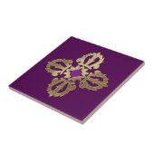 Carreau Symbole bouddhiste doré Vajra (Côté)