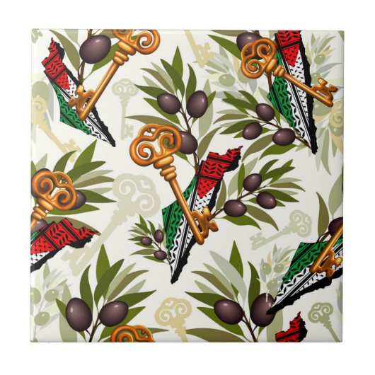 Carreau Symbole clé palestinien du droit au retour (Devant)