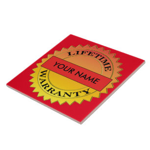 Carreau Symbole de garantie à vie Votre nom Carrelage en c
