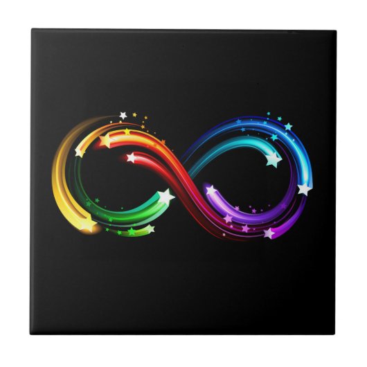 Carreau Symbole de l'infini des comètes arc-en-ciel (Devant)