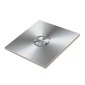 Carreau Symbole de paix graphique dégradé en acier (Côté)