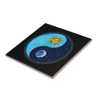 Carreau Symbole de Yin Yang de lune de Sun