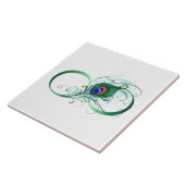 Carreau Symbole d'infini avec plume de paon (Côté)