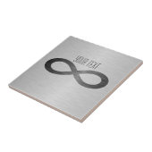 Carreau Symbole d'infini sur la texture métallique de Faux (Côté)