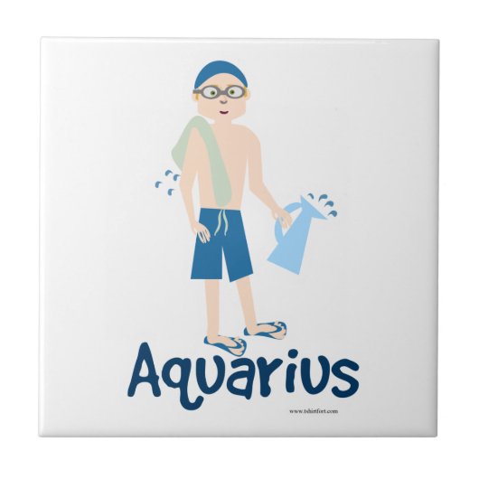 Carreau Symbole du porteur d'eau Aquarius Cute (Devant)
