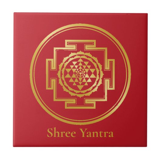 Carreau Symbole géométrique Sacré Shree Yantra Auspicious (Devant)