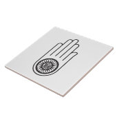 Carreau Symbole jaïn d'Ahimsa (Main de non-violence) (Côté)