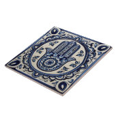 Carreau Symbole main de Hamsa - Main bleue et blanche de F (Côté)