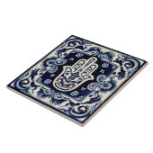 Carreau Symbole main de Hamsa - Main bleue et blanche de F (Côté)