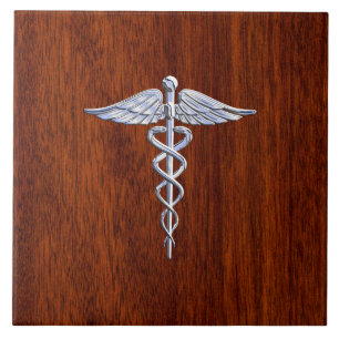 Carreau Symbole Médicale de Caduceus Photographie en acaj
