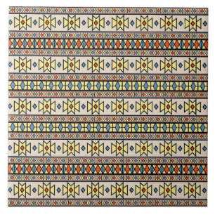 Carreau Symbole Papillon Jaune du Sud-Ouest Fond Beige