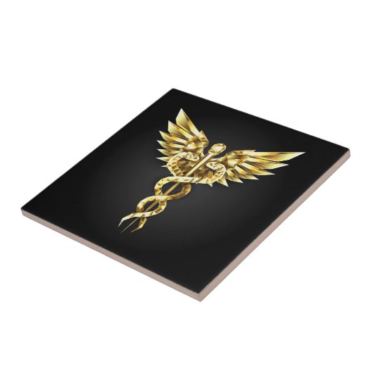 Carreau Symbole Polygonal Or Caduceus (Côté)