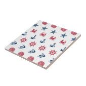 Carreau Symbole Rouge Blanc Et Bleu De La Mer Motif (Côté)