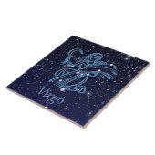 Carreau Symbole Virgo Constellation et Zodiac avec étoiles (Côté)