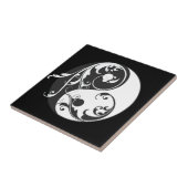 Carreau Symbole Yin Yang (noir) (Côté)