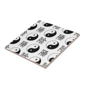Carreau SYMBOLE YINyang Blanc Motif chinois (Côté)