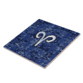 Carreau Symbole Zodiaque de Aries moderne Marine Camo numé (Côté)