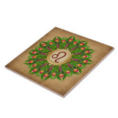 Carreau Symbole Zodiaque de plumes de paon Leo (Côté)