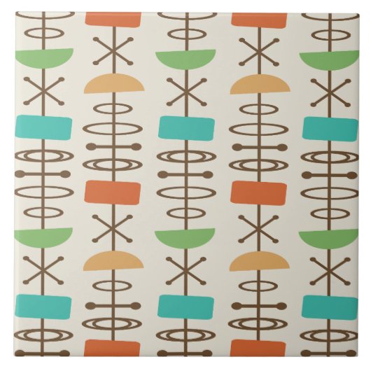 Carreau Symboles de l'âge atomique multicolore (Devant)